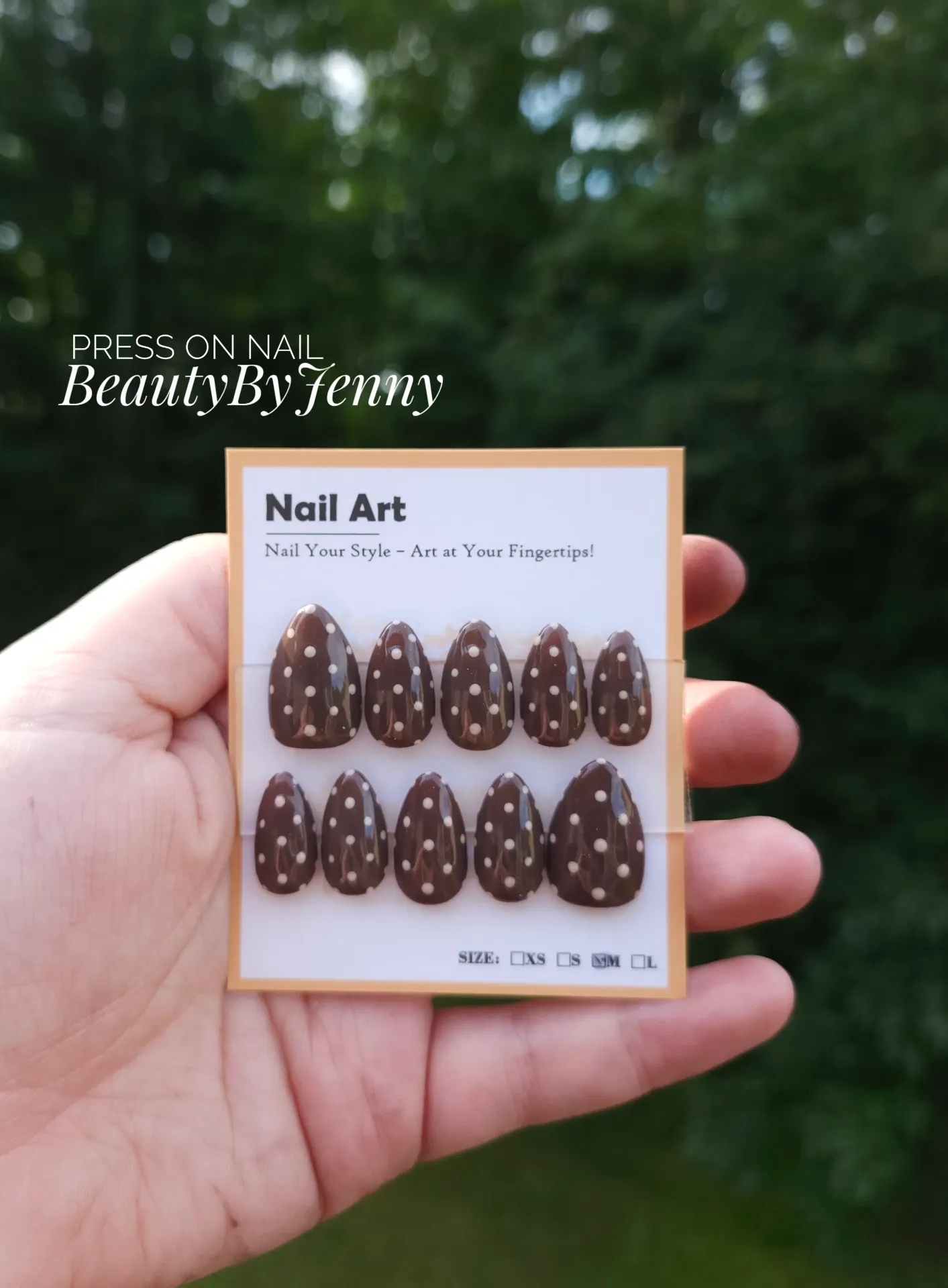 Press-on « Cacao à pois »