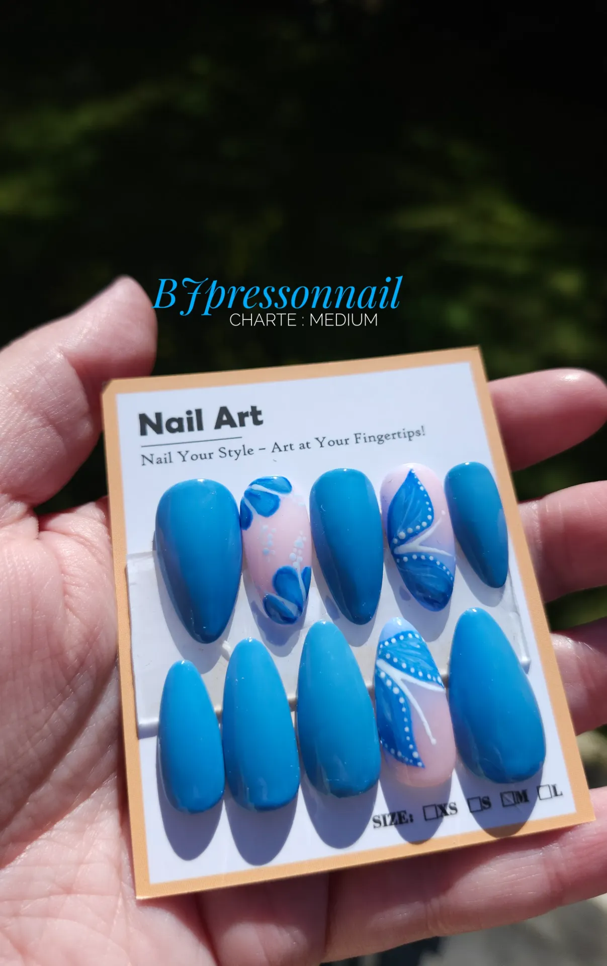Press-on « Papillon bleu »
